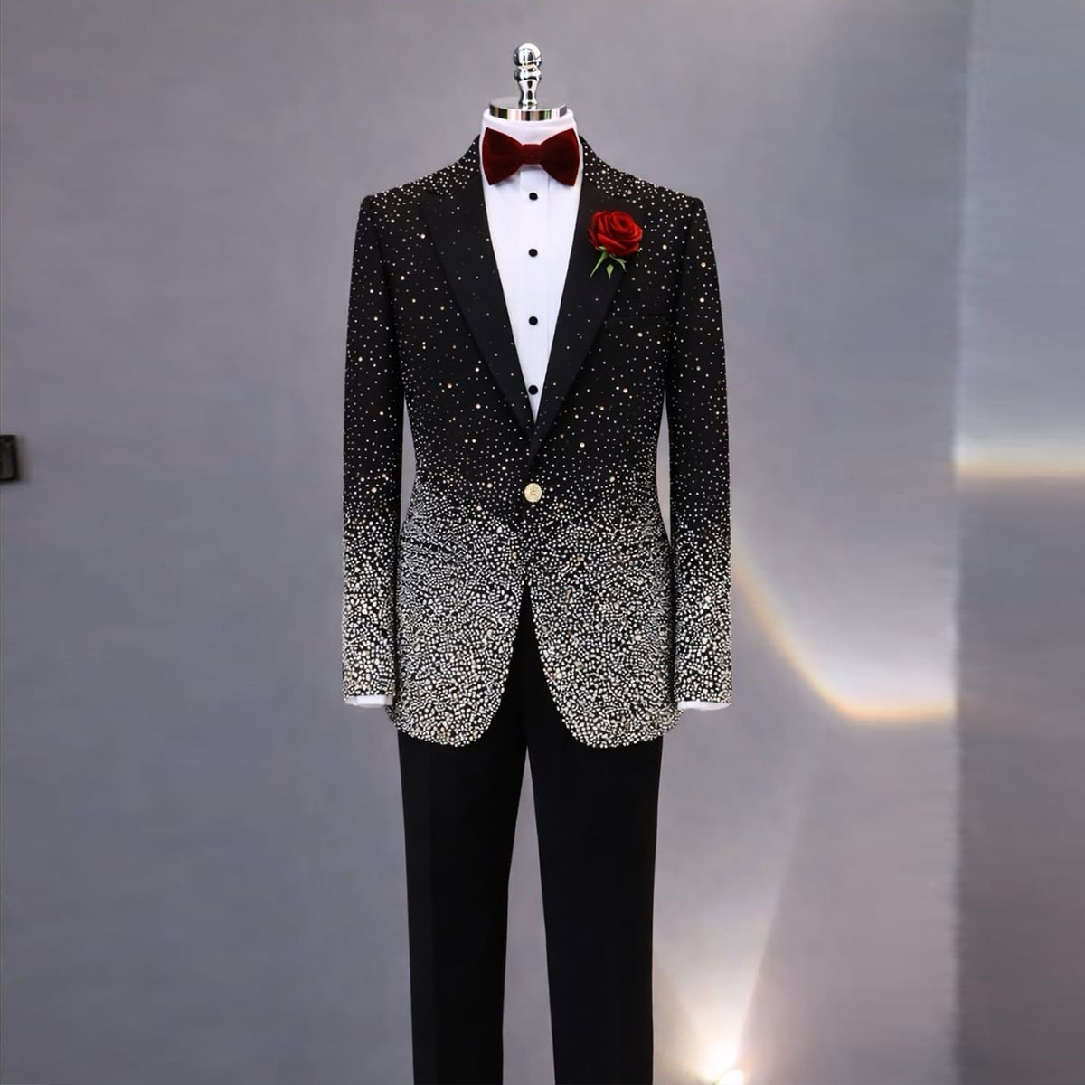 Men'S Used Formal Wear - Handsome Rhinestone Diamond Men Suit 2