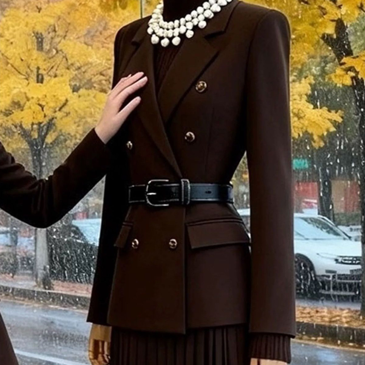 Women Brown Two Piece Suit Set - đánh giá và giá Men'S Formal Wear Belt