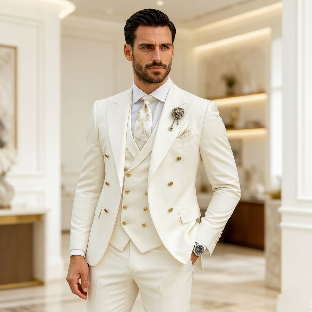Men Ivory Wedding Suit Slim Fi - đánh giá và giá Men Formal Wear For Wedding