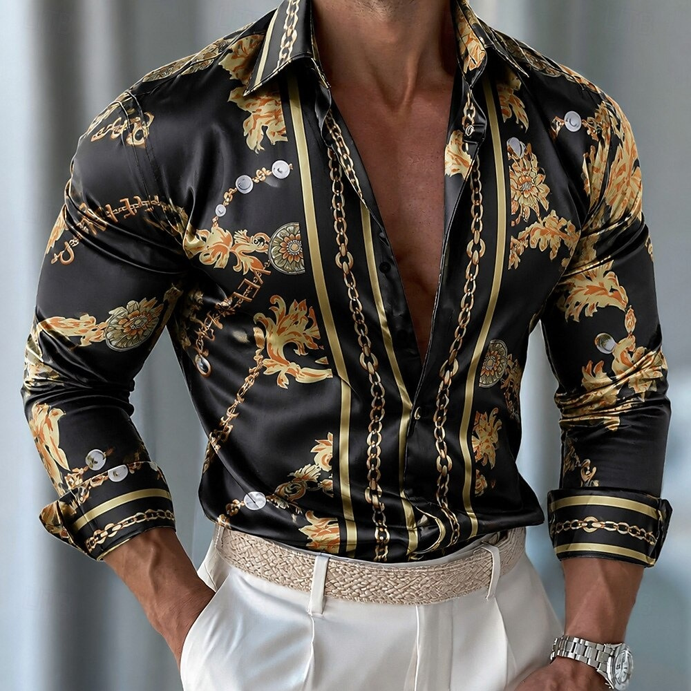 Men's Floral Satin Shirt Forma - đánh giá và giá Men'S Holiday Formal Wear
