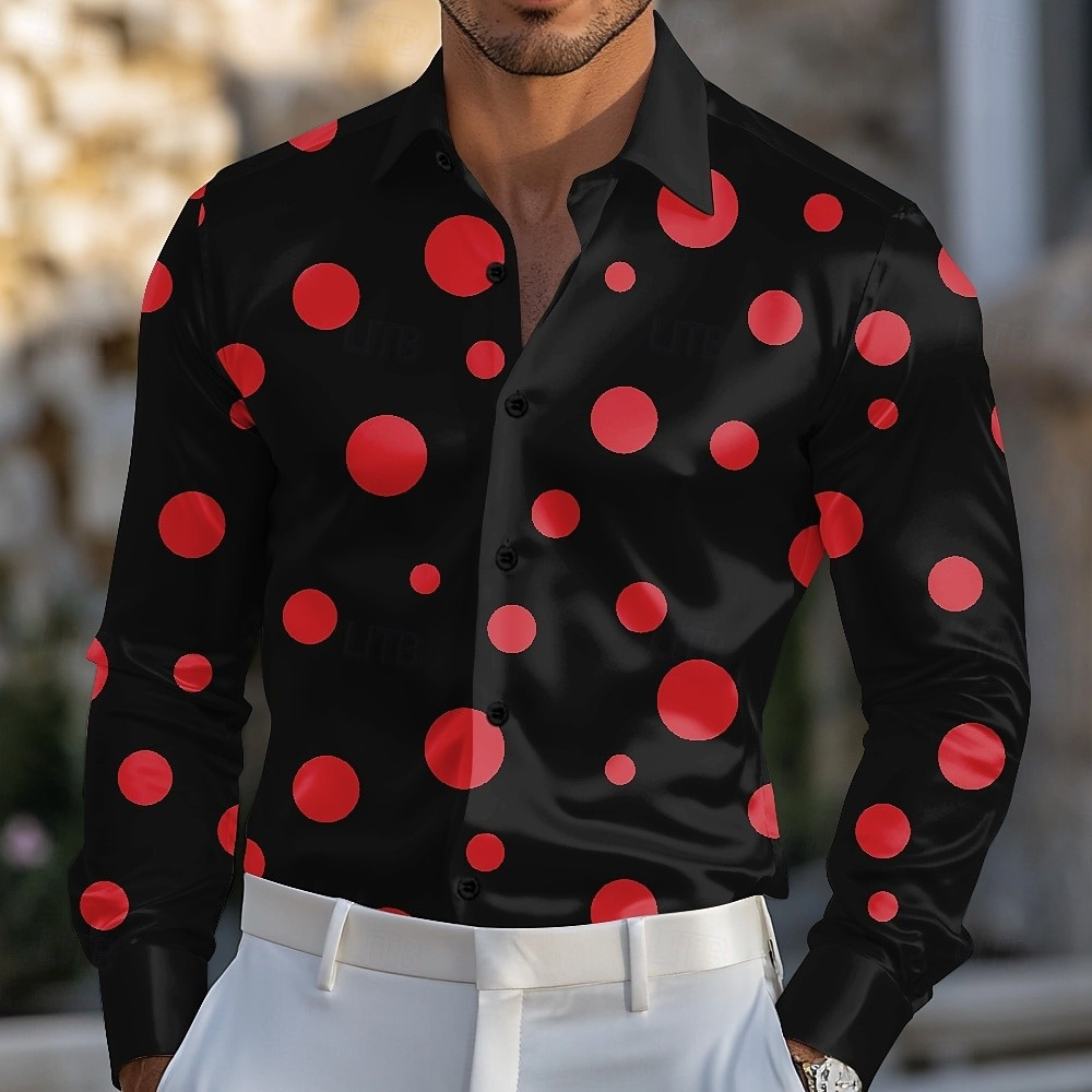 Men's Geometric Polka Dot Shir - đánh giá và giá Men'S Holiday Formal Wear