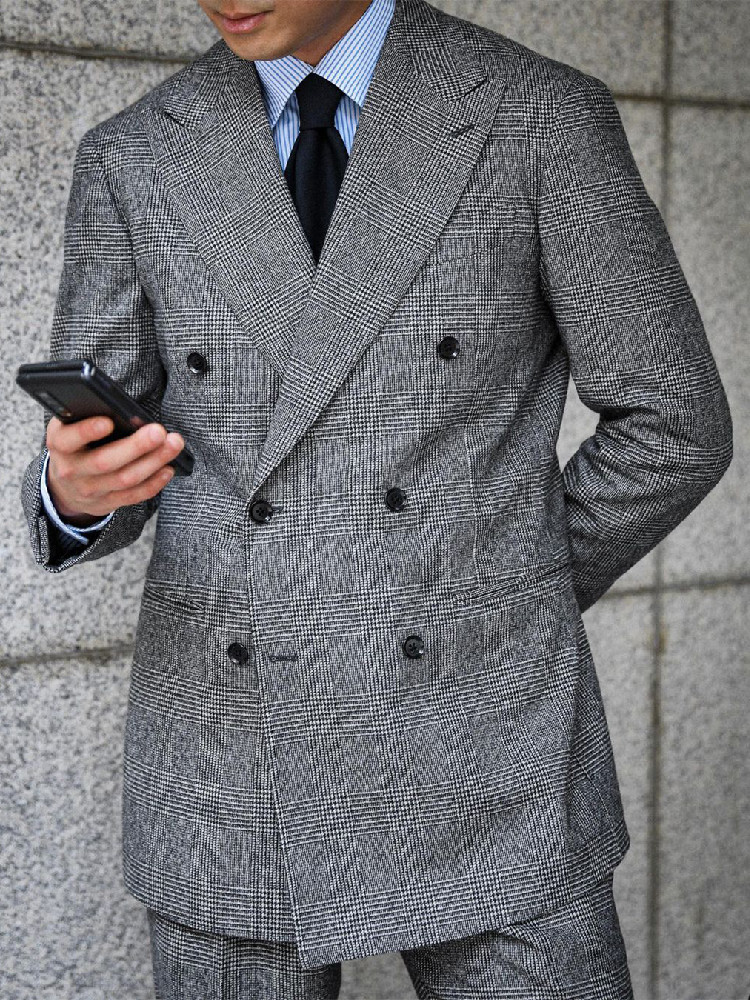 Business Plaid Men Suit 2 Piec - đánh giá và giá Men Formal Wear Wedding