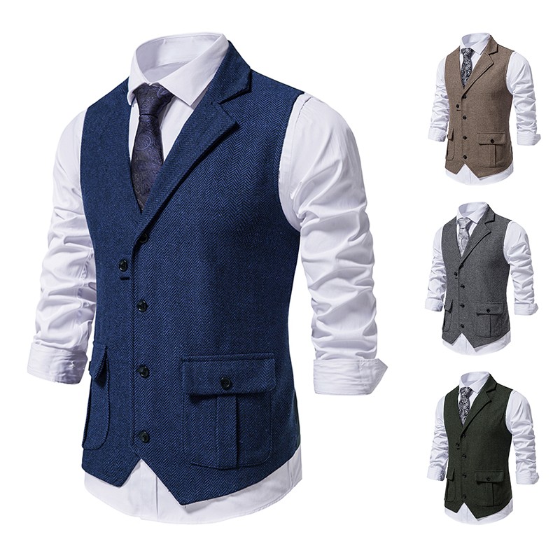 Men Suit Vest Herringbone Fabr - đánh giá và giá Men Formal Wear Vest