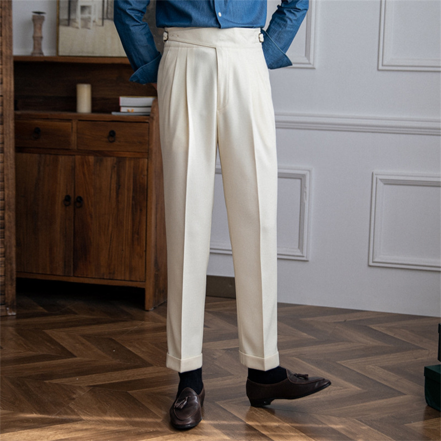 Men Solid Color Suit Trousers  - đánh giá và giá Men'S Formal Wear Belt