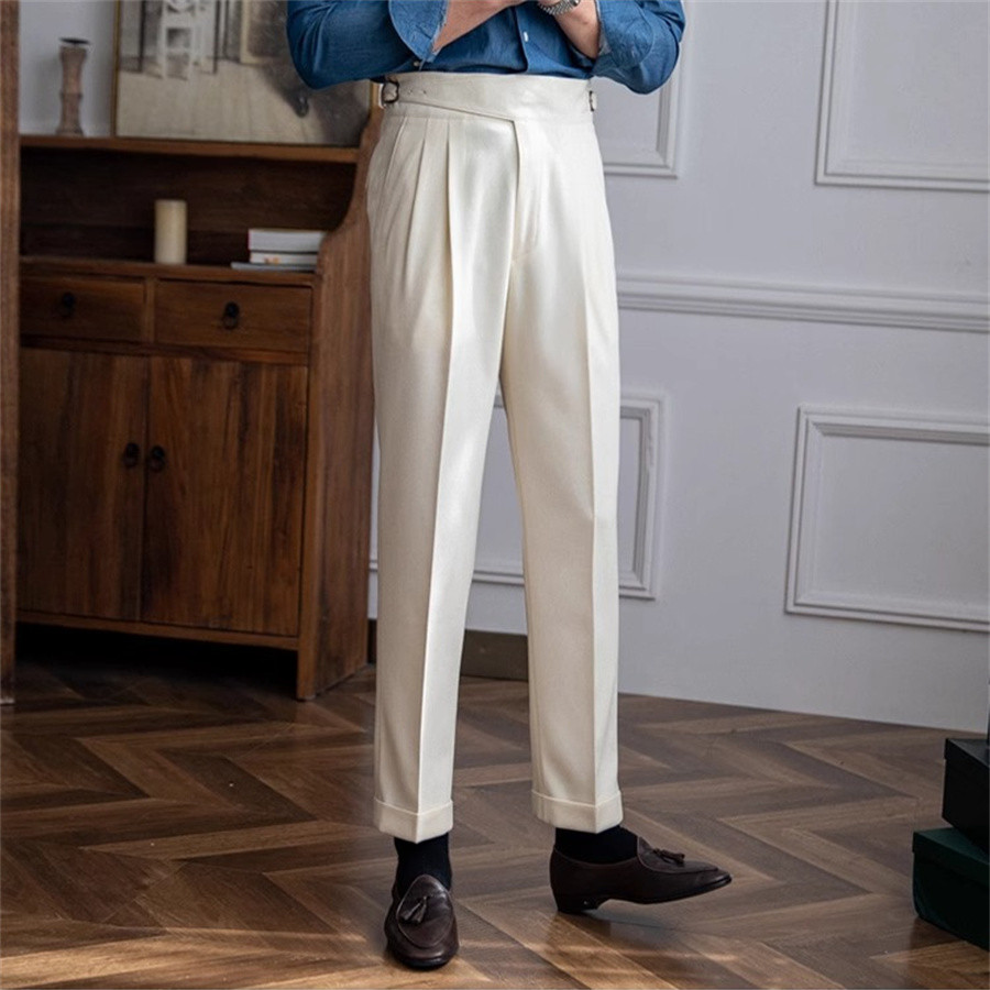 Men Solid Color Suit Trousers  - đánh giá và giá Men'S Formal Wear Belt