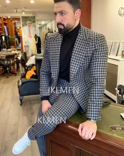 Houndstooth Mens Suits 2PCS We - đánh giá và giá Men Formal Wear For Wedding