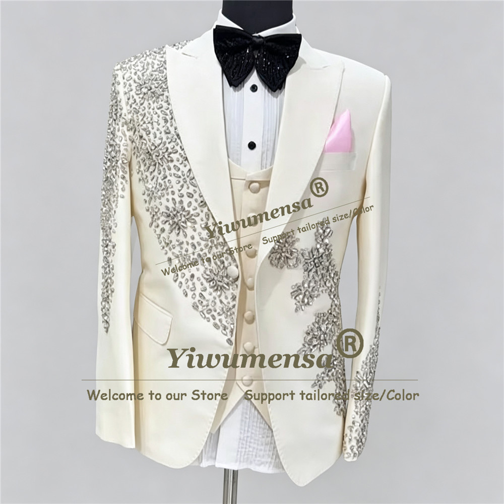 Sparkly Beaded Stones Wedding  - đánh giá và giá Men Formal Wear Wedding