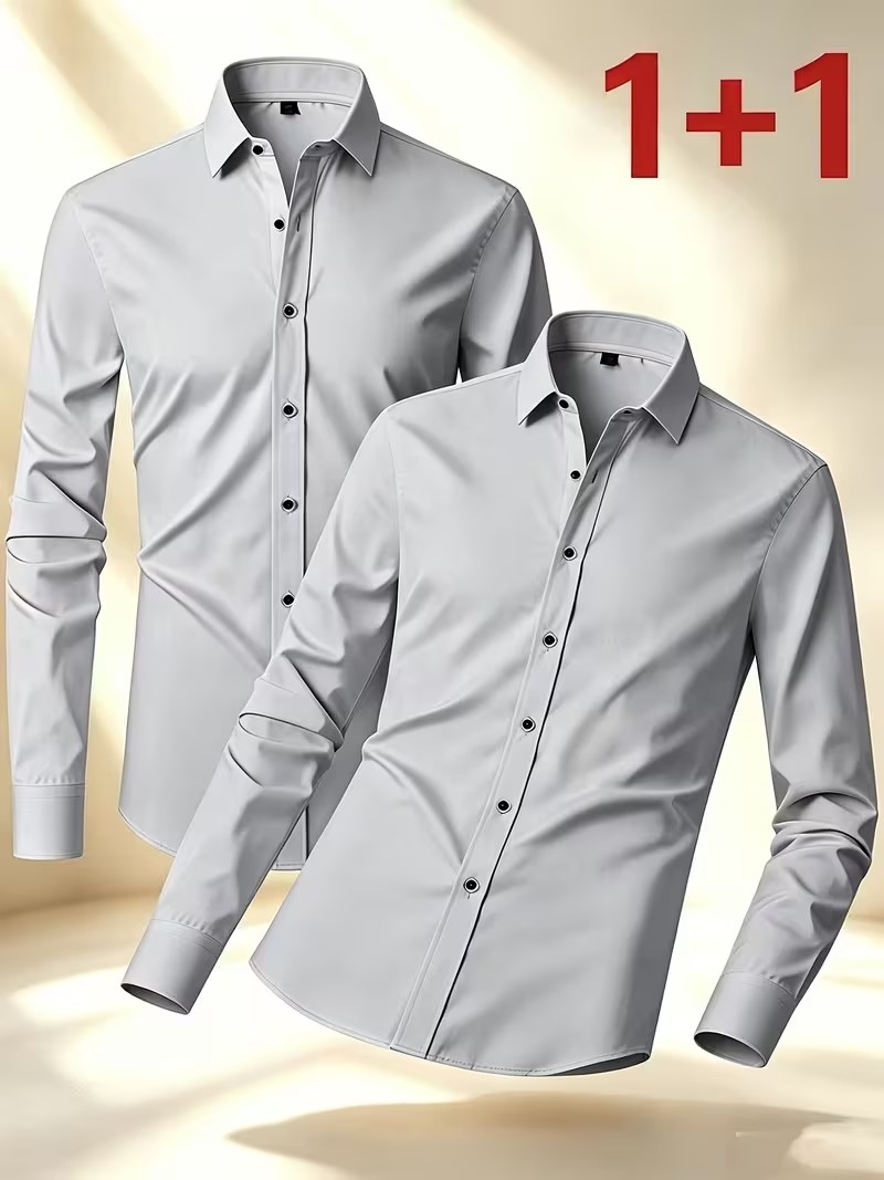 Spring/Autumn Wear Button Shir - đánh giá và giá Men'S Semi Formal Office Wear