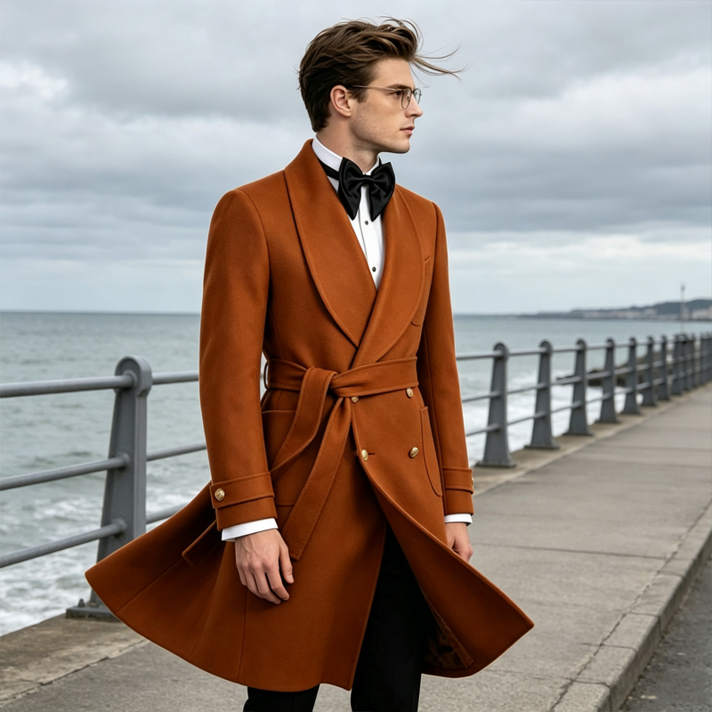 Luxury Men Wool Blend Overcoat - đánh giá và giá Men'S Formal Wear Belt
