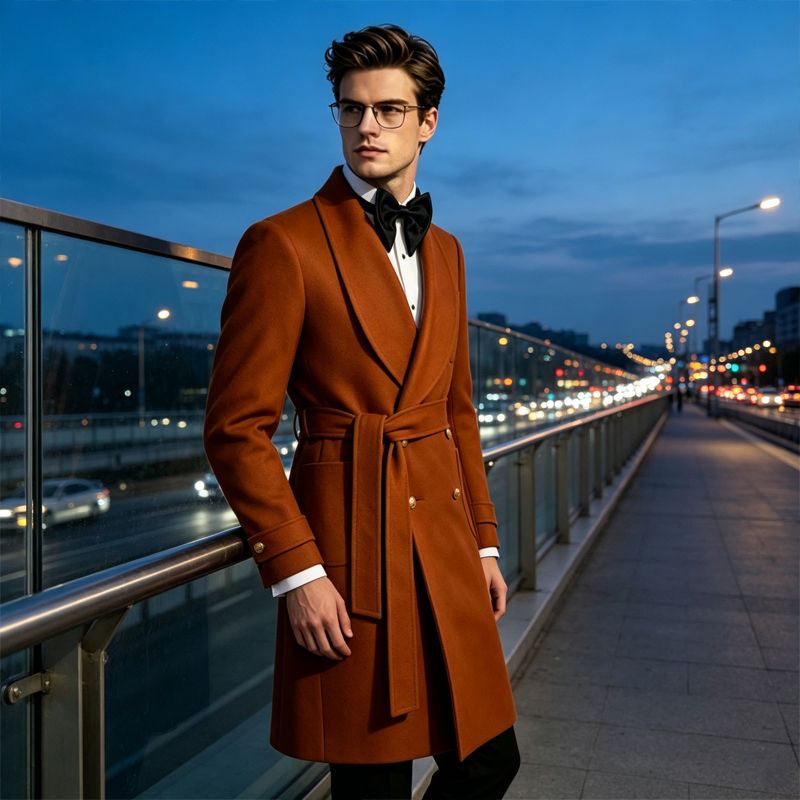 Luxury Men Wool Blend Overcoat - đánh giá và giá Men'S Formal Wear Belt