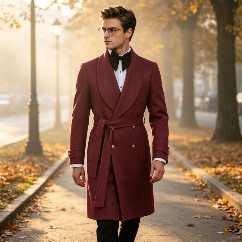 Luxury Men Wool Blend Overcoat - đánh giá và giá Men'S Formal Wear Belt